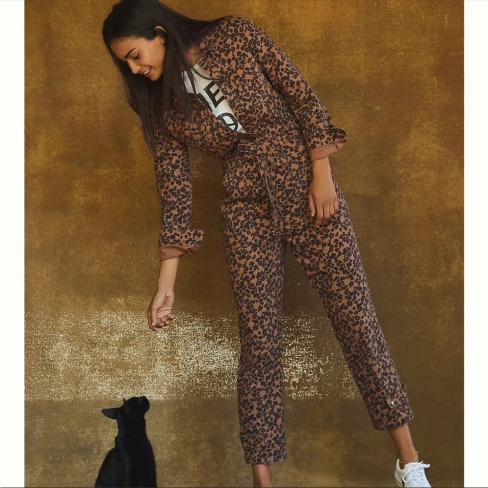 Anthropologie Cheetah Jumpsuit